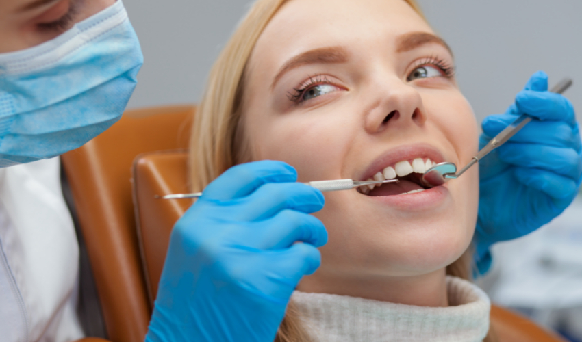 dentist examining teeth